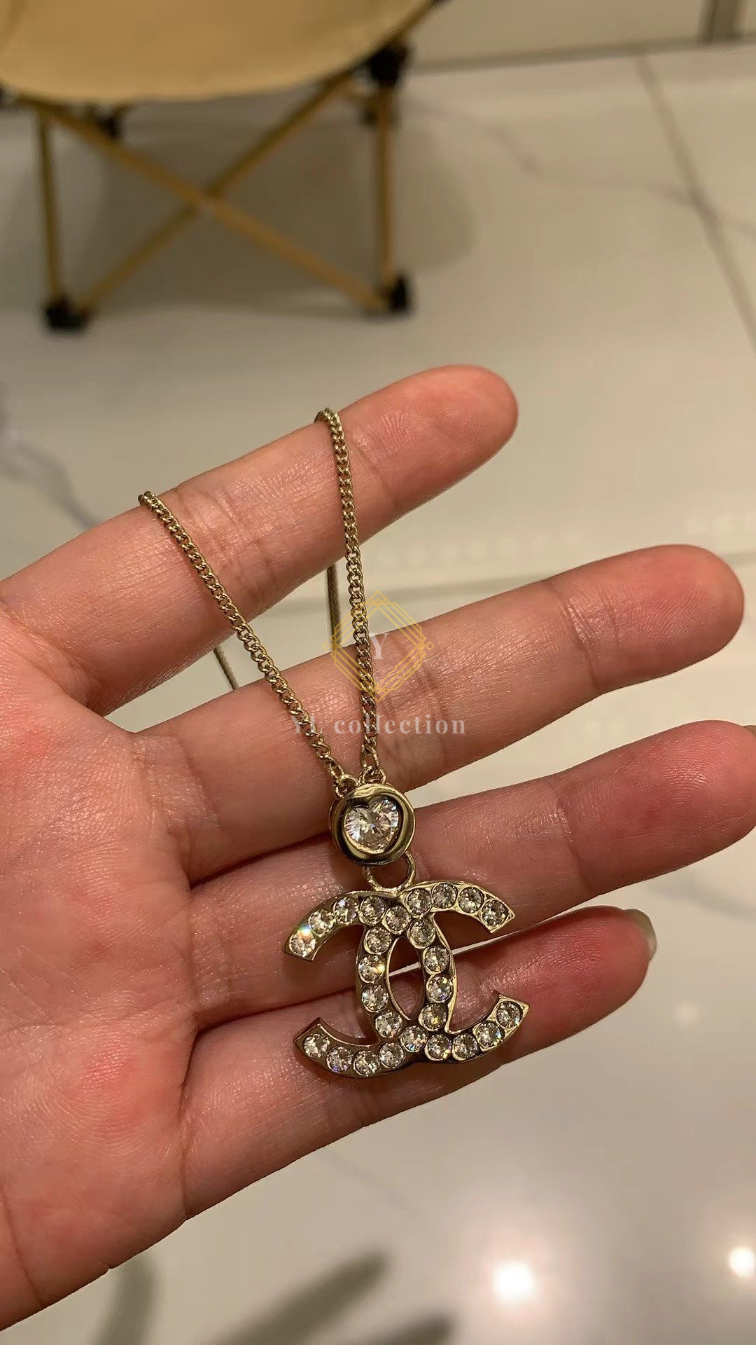 샤넬 CC 큐빅 목걸이