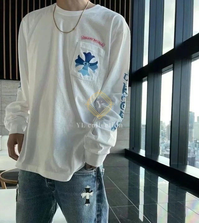 크롬하츠 하라주쿠 익스클루시브 포켓 롱슬리브 티셔츠